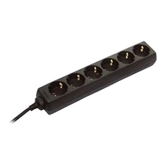 as - Schwabe 11632 6-fach-Steckdosenleiste schwarz 3m H05VV-F 3G1,5, IP20 Innenbereich