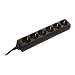 as - Schwabe 11632 6-fach-Steckdosenleiste schwarz 3m H05VV-F 3G1,5, IP20 Innenbereich