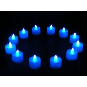 12er Batteriebetriebene Blaue LED Teelichter