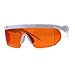 Flat Top Crooked Bolt Arm Goggle Style Pop Color Lens Shield 80s Sunglasses White Orange