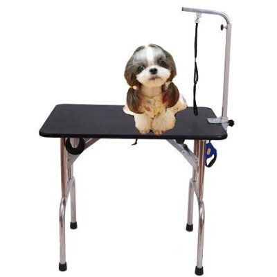 Aosom Portable Folding Pet Dog Cat Grooming Table w/ Wheels
