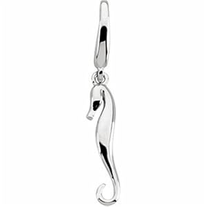 White Gold Seahorse Charm