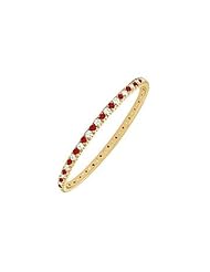 Ruby and Diamond Eternity Bangle 14K Yellow Gold - 3.00 CT TGW