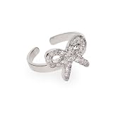 Eve's Addiction Gabys Sterling Silver CZ Bow Toe Ring