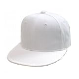 NEW PLAIN WHITE FLAT FITTED HAT CAP SIZE - 7 1/2