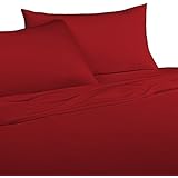 Brielle 100-Percent Modal from Beech Jersey Knitted Sheet Set, Queen, Red