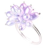 Image of Silver Ring - June Birthstone Lilac Natural Pearl Cluster Sterling Silver Ring