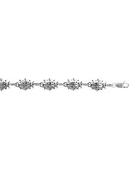 Sterling Silver Ladybug Charm Bracelet , 3/8 inch (10 mm).