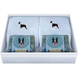 Double Gift Box with Boston Terrier Soap and Towel