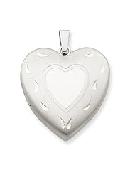 Genuine .925 Sterling Silver 24mm D/C Heart Locket. 100% Satisfaction Guaranteed.