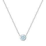 Willow Gold Milestone 6mm Aquamarine 14k White Gold Necklace