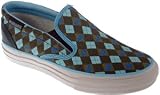 Converse - Converse Womens Skid Grip EV Slip-On Brown/Blue/Argyle Basketball shoe