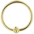 Solid 14KT Yellow Gold Ball Captive Ring - 16 Gauge 7/16" 3mm Ball