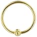Jewelry : Solid 14KT Yellow Gold Ball Captive Ring - 16 Gauge 7/16 Inches 3mm Ball