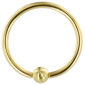 Childrens Toyshop  Jewelry : Solid 14KT Yellow Gold Ball Captive Ring - 16 Gauge 7/16 Inches 3mm Ball