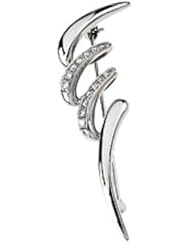 14K White Gold Diamond Brooch - 0.25 Ct. -- LIFETIME WARRANTY