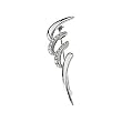 14K White Gold Diamond Brooch - 0.25 Ct.