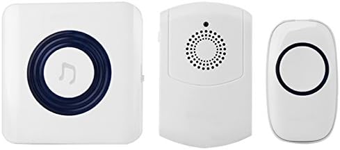 LongHai Modern Series BM Flashing &amp; Vibrating Wireless Doorbell with 1 Clip-on Vibrating Receiver and 1 Plug-in Chime Units and 1 Transmitter with 52 Chimes, 4-Level Volume, 4 Operating Modes, Nearly 1000-feet Range, No Batteries Required for Receivers
