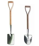 Brook& Hunter Combo-DY-2B-SS Premium 2-Piece Combo Kit With Stainless Steel Alloy Polished Border Shovel& Border Spade With Hand Crafted Red Oak Handles