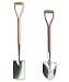 Brook & Hunter Combo-DY-2B-SS Premium 2-Piece Combo Kit With Stainless Steel Alloy Polished Border Shovel & Border Spade With Hand Crafted Red Oak Handles