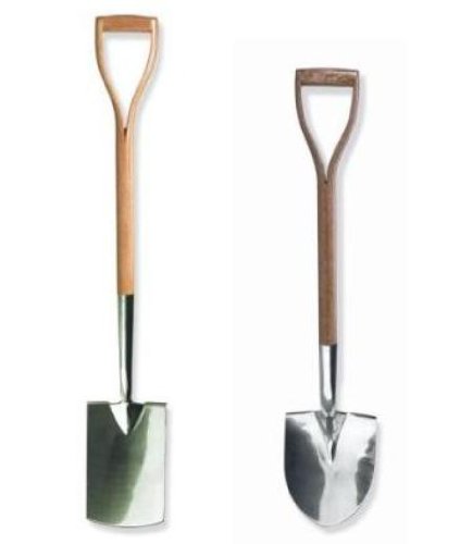 Brook & Hunter Combo-DY-2B-SS Premium 2-Piece Combo Kit With Stainless Steel Alloy Polished Border Shovel & Border Spade With Hand Crafted Red Oak Handles