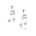 Spinningdaisy Silver Plated Ottava Alta Music Note Earrings