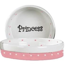 CAT OVAL - PINK - Pet Studio Polka Dot Cat Dishware - Ceramic, Dishwasher Safe