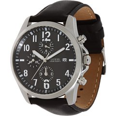Guess U11638G1 Black Leather Chronograph Watch,Guess,GU17788