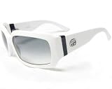 Gucci - Gucci Sunglasses GG 2593/S BMZLF White Frame with Teal and Purple Stripes and Gray Gradient Lenses