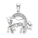 Sterling Silver Horse & Horseshoe CZ Pendant