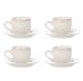 Toscana Pink Stoneware Collection - 8 Piece Cup Saucer Set - Service for 4 by Caldo-Freddo