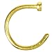 18 Gauge 5/16" Yellow Anodized Titanium Nose Hoop