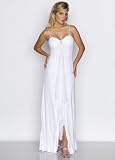 Flyaway Evening Dress - Wedding Party, Informal Bridal, Wedding Party, Bridesmaid, Formal, Prom Gown by Sean Collection (50027) White