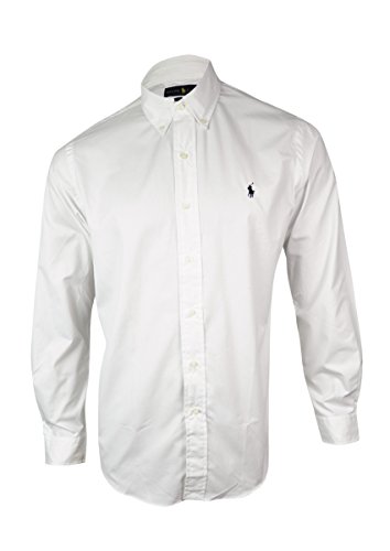 Polo Ralph Lauren Sueded Broadcloth Custom Fit Woven Shirt (White, XX-Large) Polo Ralph Lauren Sueded Broadcloth Custom Fit Woven Shirt (White, XX-Large)