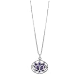 Boma Sterling Silver Purple Turquoise Lotus Blossom Necklcace, 16