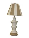 Coffee Cream Table Lamp with Striped Shade