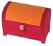 Handmade Doll House Wooden Trunk, Red