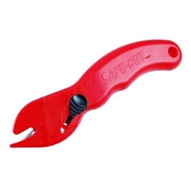 Patented 'Safe Cut' Plastic Package Opening Tool with Auto-Retracting Starter Blade by Safe Cut