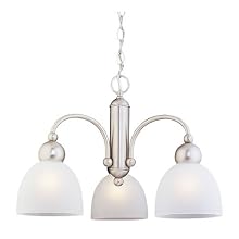 Sea Gull Lighting 31035-962 Metropolis Three-Light Chandelier with Brushed Nickel Finish and Satin Etched Glass