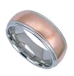 Stainless Steel Rosy Gold Plated Ring - Size: 9-12