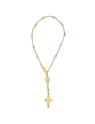 14k Tri-color Gold Rosary Bracelet