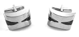 Kenneth Cole Reaction Cufflinks : Silver Nickel Concave