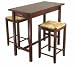 Winsome 94374 Three Piece Kitchen Island Set With Rush Stools