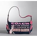 AUTHENTIC COACH BONNIE PRINT COSMETIC TOP HANDLE SMALL POUCH 42583 (Navy)