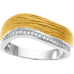 18K Two Tone Gold Diamond Bridal Anniversary Band Ring