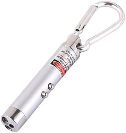 Portable LED multifunctional Mini laser and flashlight UV Microlight Mini Ultraviolet Currency Counterfeit Fraud Bill Checker (Silvery)