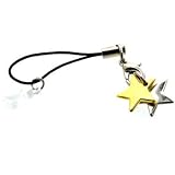 Silver Gold Toned STARS Cell Phone Charm