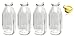 The Dairy Shoppe Heavy Glass Milk Bottles 33.8 Oz (1 Qt) Jugs with Extra Lids & NEW Pour Spout! (4, 33.8 oz)