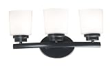 Kenroy Home Bow Three-Light Vanity, Bronze with White Globes #03392BRZ