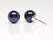 HinsonGayle AAA Round 7.5-8.0mm Black Cultured Pearl Stud Earrings (14K White Gold)